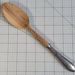 Vintage Web Sterling Silver Handle Wooden Spoon 10.25” 925